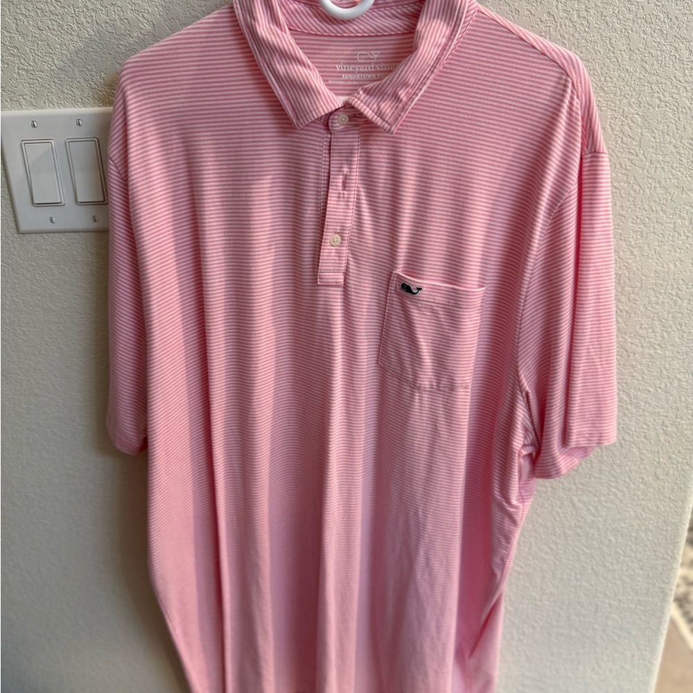 Vineyard Vines Men's Polo in Pink Stripes